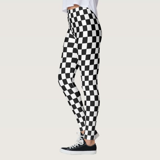 Leggings voor zwart-wit gecheckt Spandex (Links)