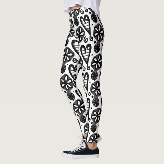 Leggings voor zwart-wit hart (Links)