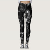 Leggings voor zwart/wit Paisley (Voorkant)
