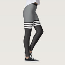 Leggings voor zwart-witstriped sport