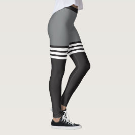 Leggings voor zwart-witstriped sport