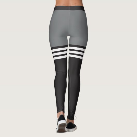 Leggings voor zwart-witstriped sport (Achterkant)