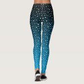 Leggings voor zwarte/blauwe gradiënt en moonen (Achterkant)