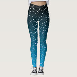 Leggings voor zwarte/blauwe gradiënt en moonen