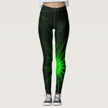 Leggings voor zwarte en groene Neon