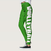 Leggings voor zwarte en Neon Green Striped Volleyb (Links)