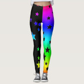 Leggings voor zwarte en regenboogsterren (Voorkant)