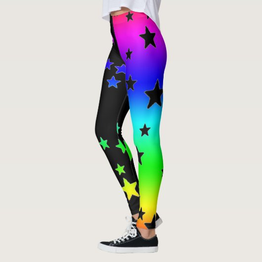 Leggings voor zwarte en regenboogsterren (Links)