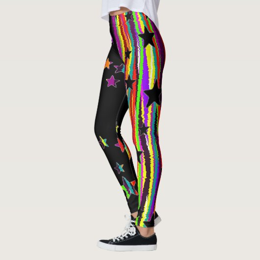 Leggings voor zwarte en regenboogsterren (Links)