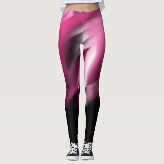 Leggings voor zwarte en roze gradiënt (Voorkant)
