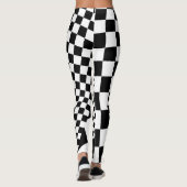 Leggings voor zwarte en witte checkboard (Achterkant)