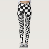Leggings voor zwarte en witte checkboard (Voorkant)