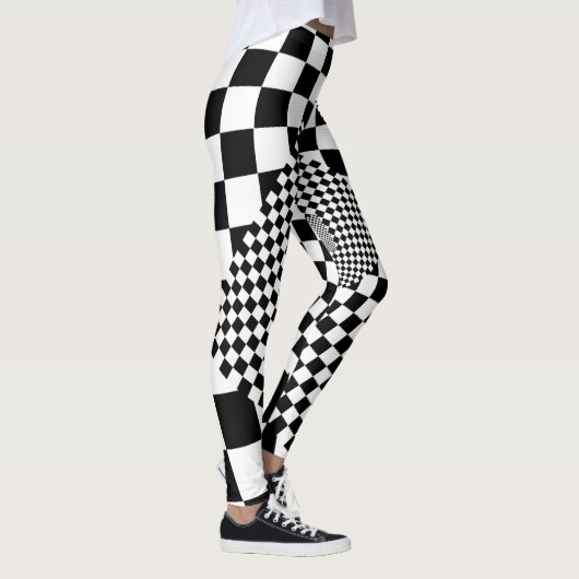 Leggings voor zwarte en witte checkboard (Rechts)