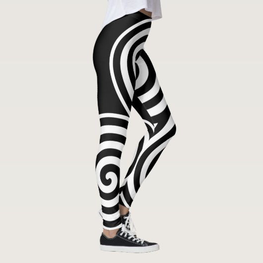 Leggings voor zwarte en witte spiraalvormige aange (Rechts)