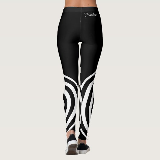 Leggings voor zwarte en witte spiraalvormige aange (Achterkant)