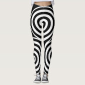 Leggings voor zwarte en witte spiraalvormige aange (Voorkant)