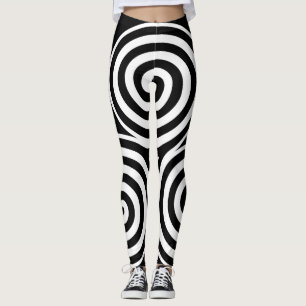 Leggings voor zwarte en witte spiraalvormige aange
