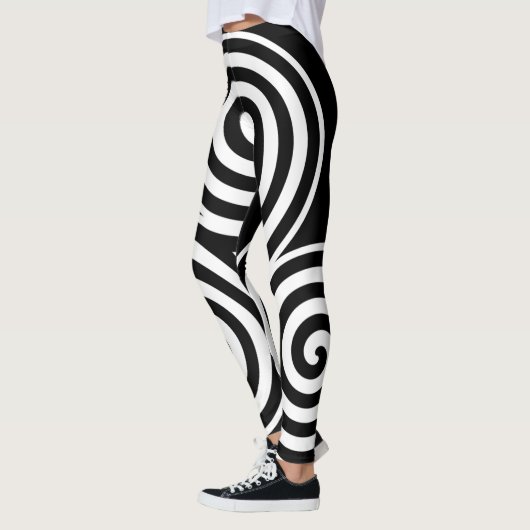 Leggings voor zwarte en witte spiraalvormige aange (Links)