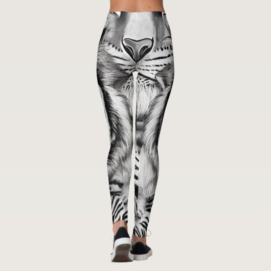 Leggings voor zwarte en witte tijger (Achterkant)