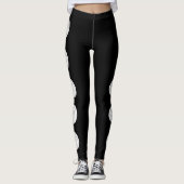 Leggings voor zwarte en witte volleybal (Voorkant)