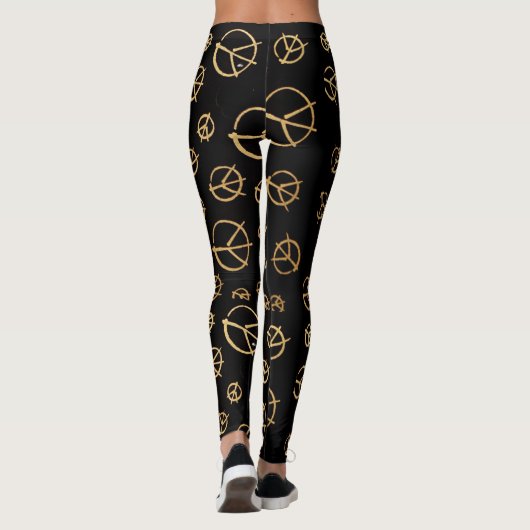 Leggings voor zwarte vredessignatie (Achterkant)