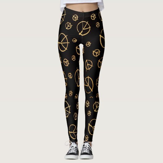 Leggings voor zwarte vredessignatie (Voorkant)