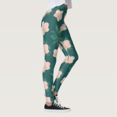 Leggings vrouw met bladeren goud en roze (Rechts)