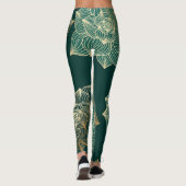 Leggings vrouw met gouden magnolia (Achterkant)