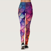 Leggings waterkleurdrakenschalen - Fantasy (Achterkant)