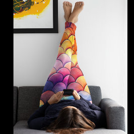 Leggings waterkleurdrakenschalen - Fantasy