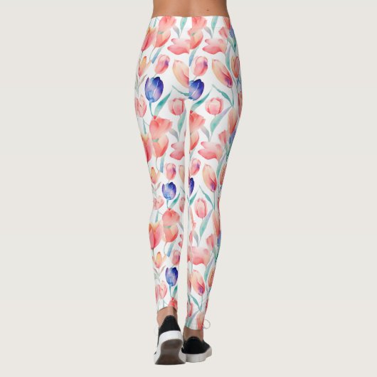 Leggings waterverf Tulps Patroon (Achterkant)
