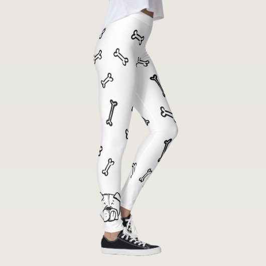 Leggings with english bulldog and bones pattern (Rechts)