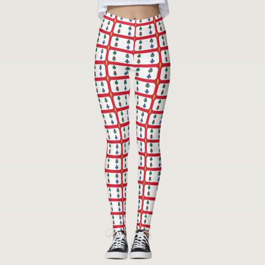 Leggings with flag of Montreal, Canada (Voorkant)