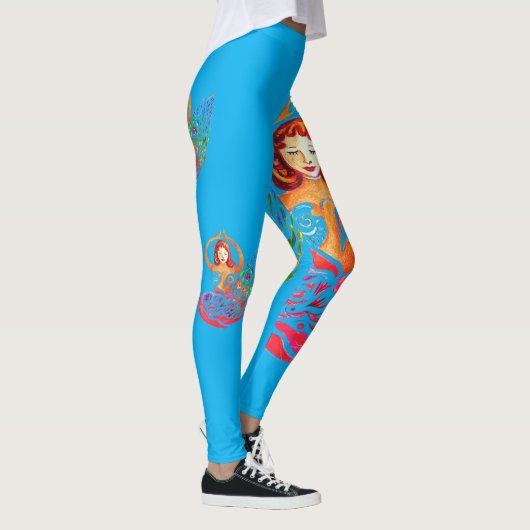 Leggings with Yoga Meditation Woman rainbow Design (Rechts)