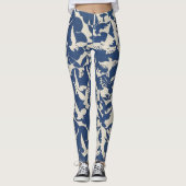 Leggings witte en blauwe duiven (Voorkant)
