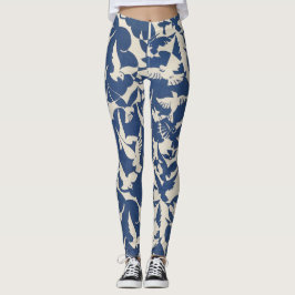 Leggings witte en blauwe duiven