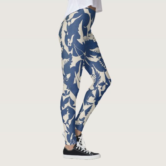 Leggings witte en blauwe duiven (Rechts)