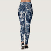 Leggings Women - Blue and Silver Marble Pattern (Achterkant)