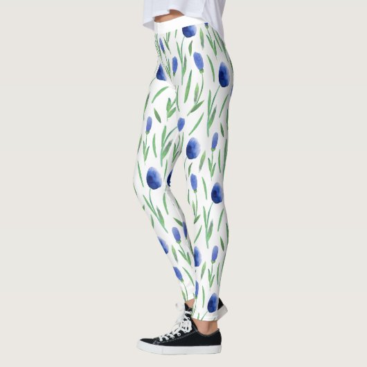 Leggings Women - Blue Flowers (Links)