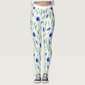 Leggings Women - Blue Flowers (Voorkant)