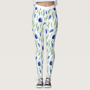 Leggings Women - Blue Flowers