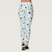 Leggings Women - Blue Flowers Pattern (Achterkant)