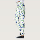 Leggings Women - Blue Flowers Pattern (Links)
