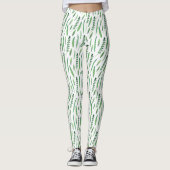 Leggings Women - Green Leaves Pattern (Voorkant)