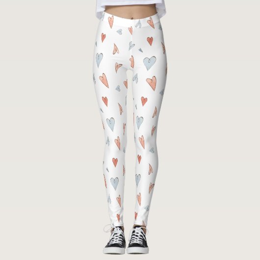 Leggings Women - Hearts Pattern (Voorkant)