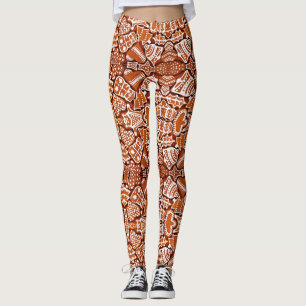 Leggings Yoga Pants Gingerbrood Cookie