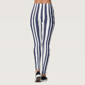 Leggings yoga's van Navy Blue en White stripe (Achterkant)