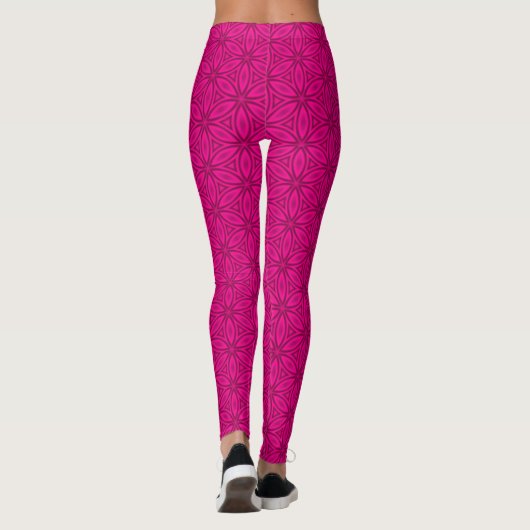 Leggings zeer warmroze ventilatorpatroon (Achterkant)