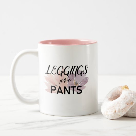 Leggings zijn Pants Tweekleurige Koffiemok (Met donut)