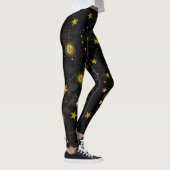 Leggings, zon, maan en Sterren Abstract ontwerp Leggings (Rechts)